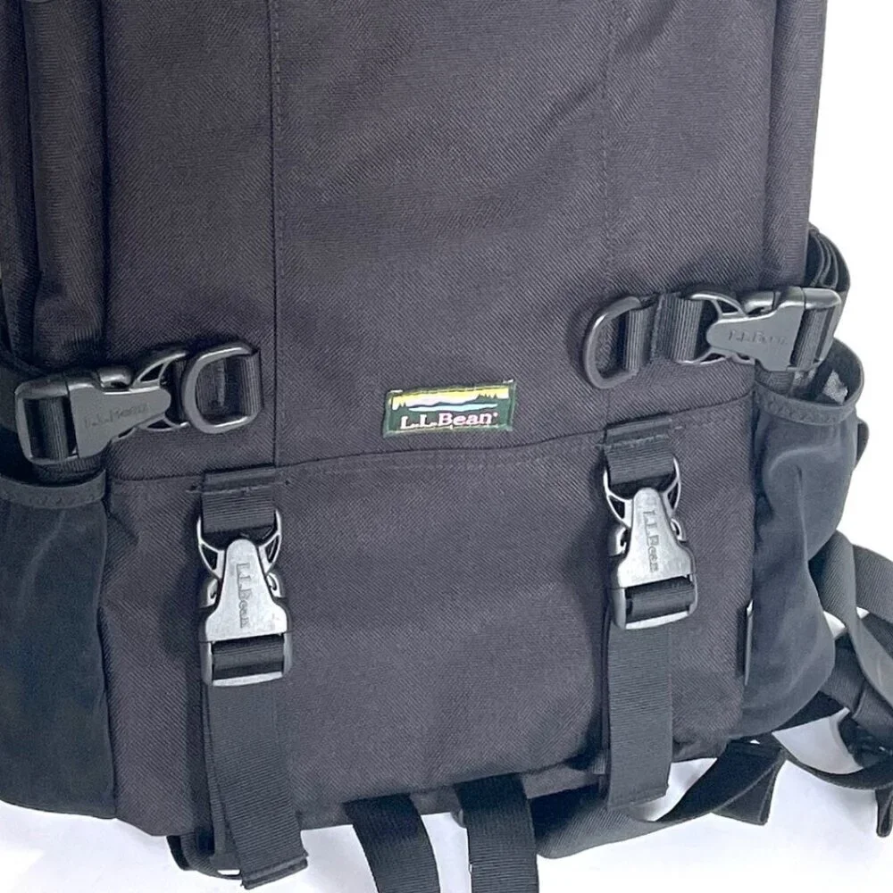 L.L.Bean Bigelow Cordura Backpack Black Nylon Day Hiking Mountain H2O
